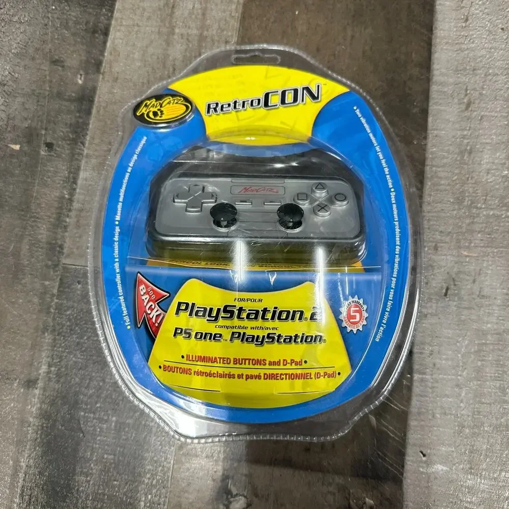 Madcatz RetroCon Playstation 2 PS2 Controller Brand New Sealed Retro Con Silver